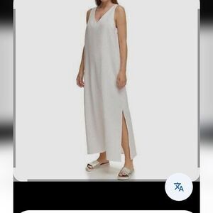 Pur White Sleeveless Slit Sundress Resort Wear